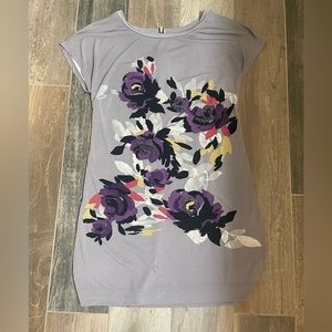 Elle Tunic Grey Floral Dress. Size XS.